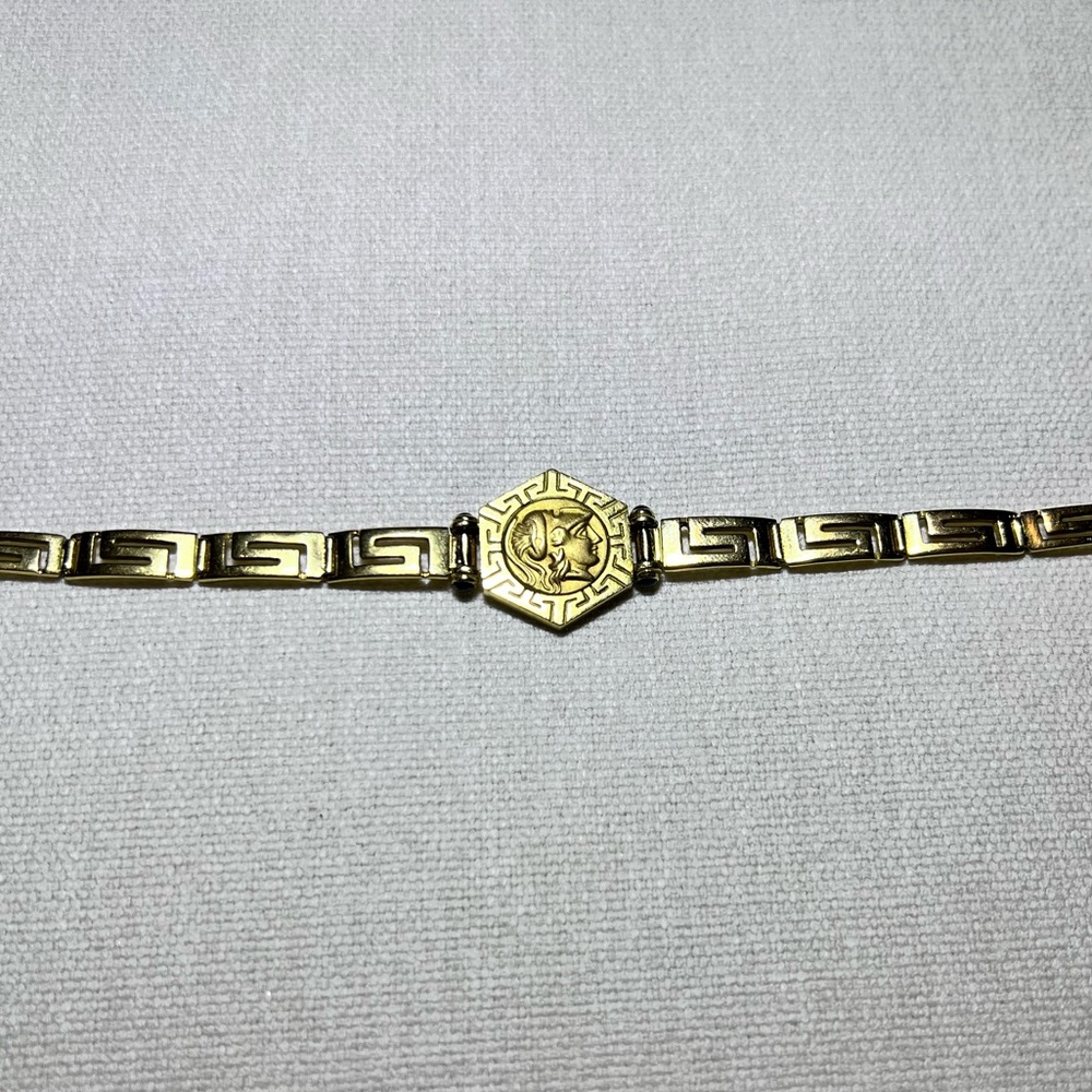 18k Greek Coin Bracelet